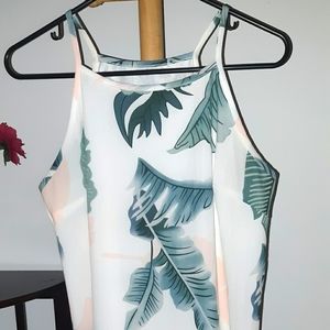 Pretty White botanical print dress